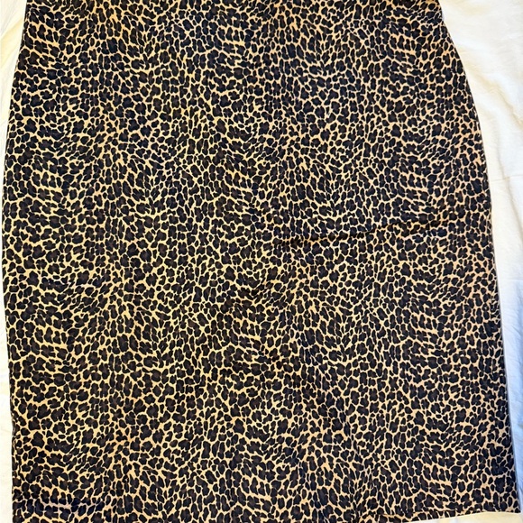 J. Crew Leopard Print Pencil Skirt - Black and Tan - Picture 1 of 4